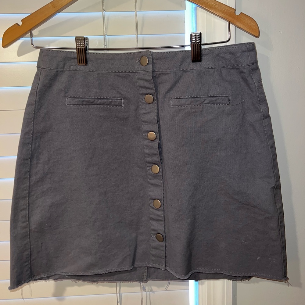 Grey button down skirt!
